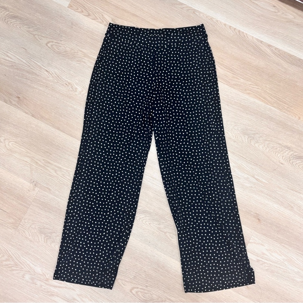 CHICO’s Palazzo Wide Leg Black/White Polka Dot Pull-On Pant